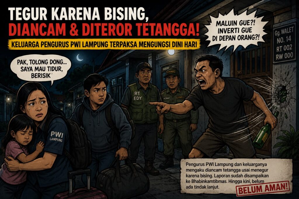 Teguran Berujung Ancaman, Keluarga Pengurus PWI Lampung Tinggalkan Rumah
