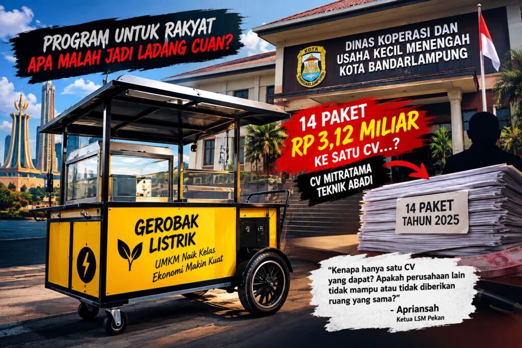 Proyek Rp3,12 Miliar Terkonsentrasi ke Satu CV, LSM: Ada Apa dengan Kadis KUKM?